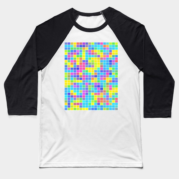 Colorful Mosaic Baseball T-Shirt by DragonTees